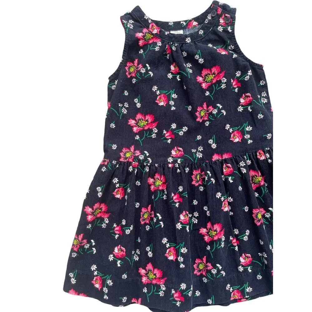 Gap Navy Floral Corduroy Dress 3